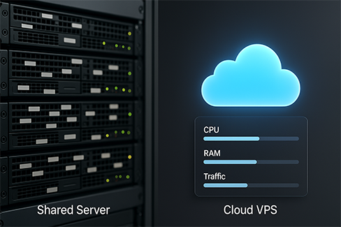 shared hosting vs. cloud vps 01